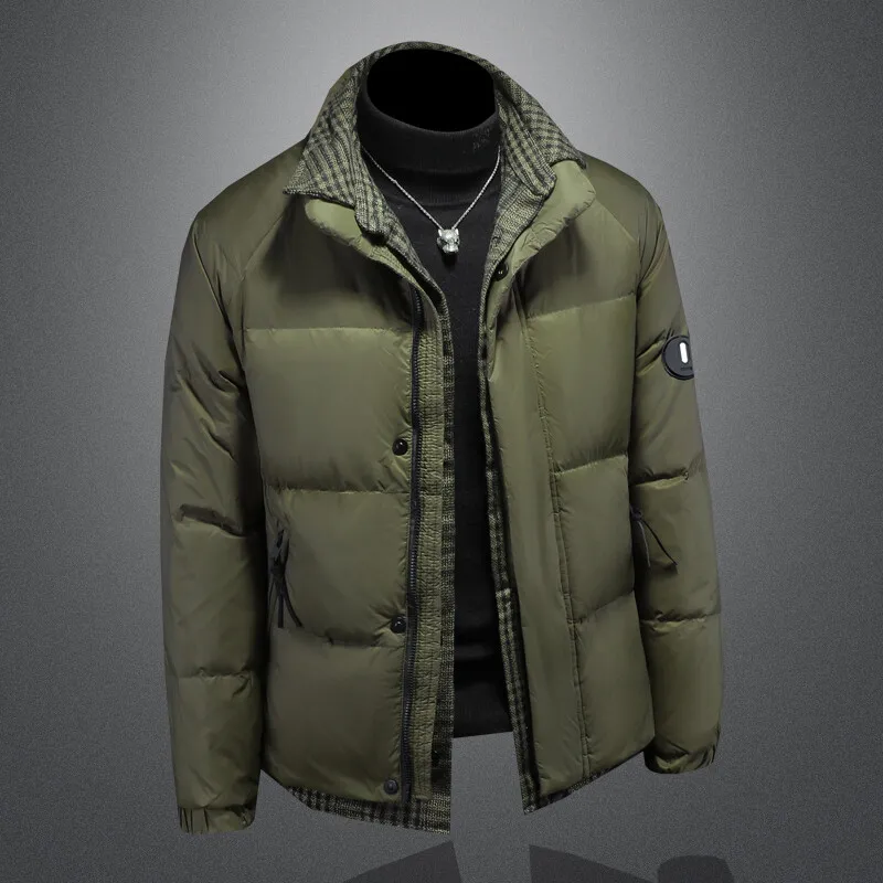 Men's 90 White Du down Jaet Thi Casual Faion Winter New Lightweight Coat ket Proced Iron-Free Coating Fabric