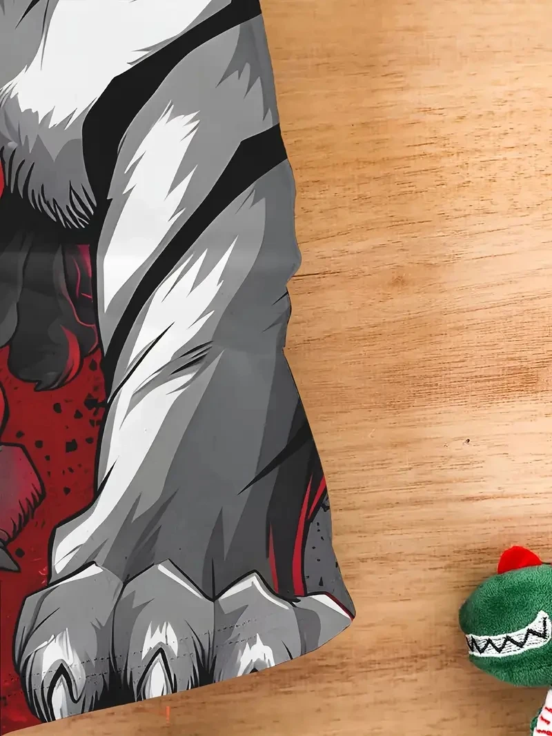 Kaus Lengan Pendek Gambar Digital 3D Ukuran Besar Pria, Longgar dan Kasual, Lembut, Nyaman dan Bernapas, Cocok untuk Olahraga Luar Ruangan