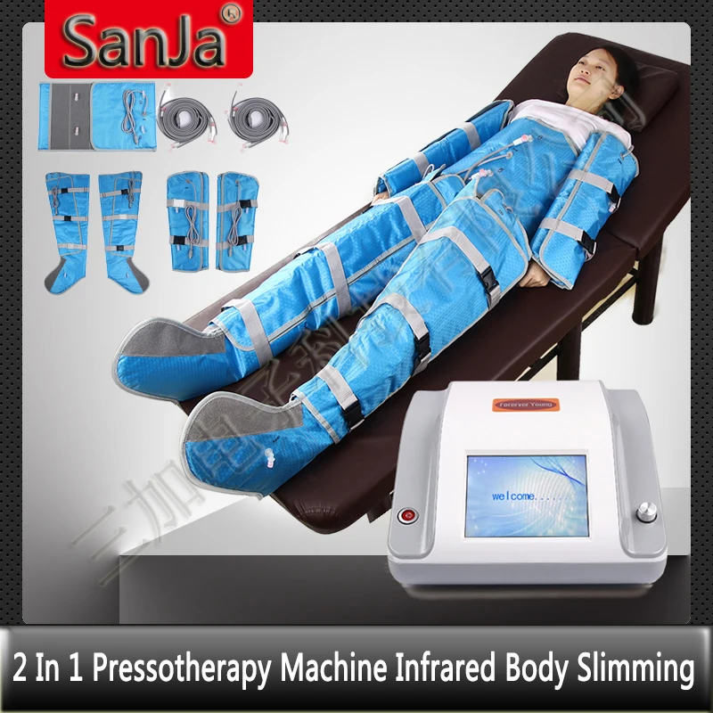 หน้าจอสัมผัสใหม่รุ่น 2 in 1 Pressotherapy ระบบเครื่องทําความร้อน Body Slimming Presso therapy lymphatic Drainage เครื่องนวด