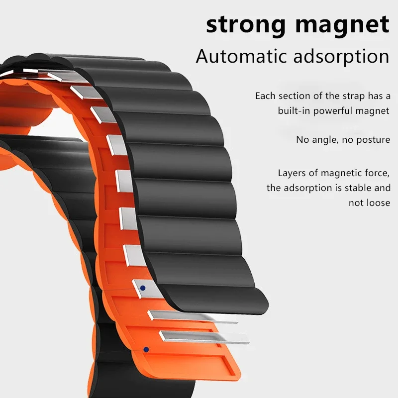 Silicone Sport Magnetic Strap for Apple Watch Ultra 2 Band 49mm 9 8 7 45mm 41mm Bracelet IWatch series 6 5 4 SE 44mm 40mm 3 42mm