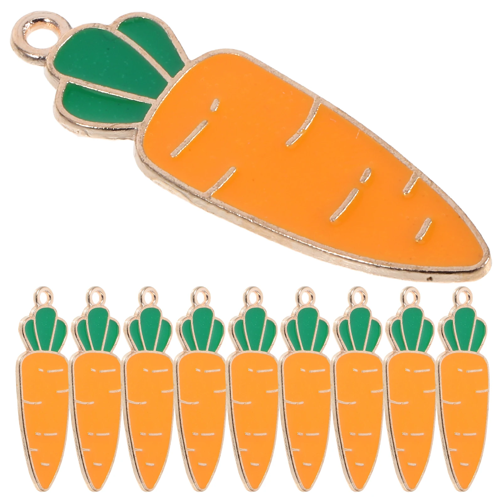 

10pcs Vegetable Carrot Alloy Pendant Charms for DIY Jewelry Necklace Earrings Bracelet Accessories Lightweight Portable