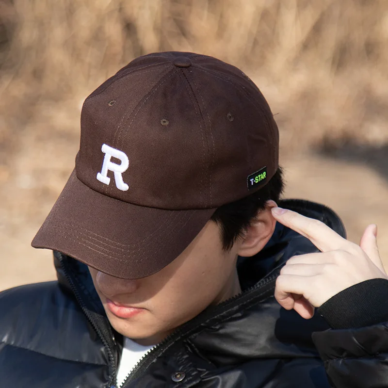 Letter R peaked cap men's versatile hat women's Korean version summer sunshade sun hat trendy versatile baseball cap men