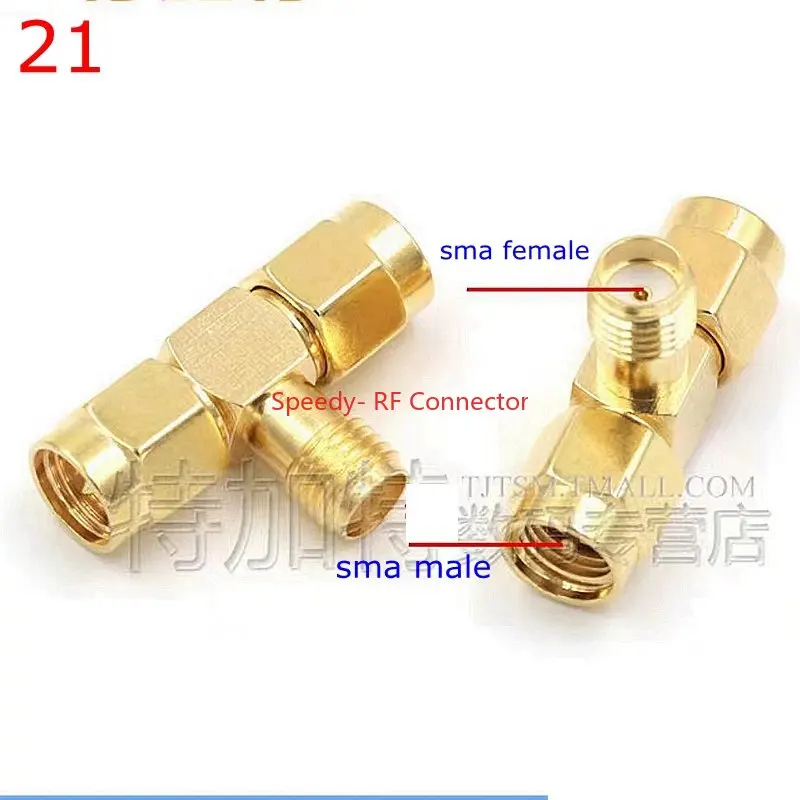 2 teile/los sma zu sma männlich weiblich gerade Stecker 90 Grad rechtwinkliges T-Stück Typ 3way Splitter rpsma zu RP-SMA männlichen Adapter rf