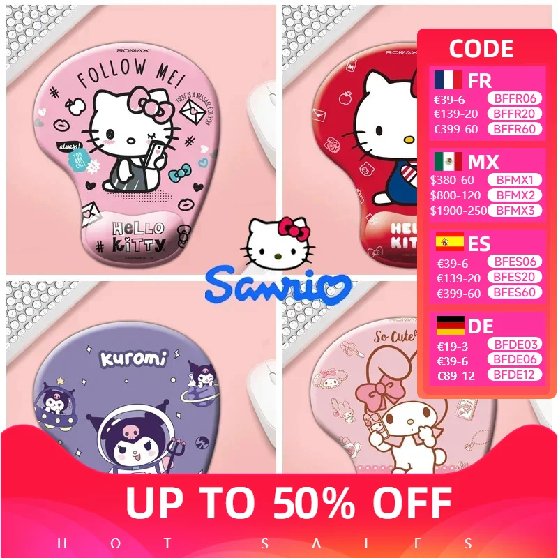 

Anime Sanrio Hello Kitty Cute Mouse Pad with Wrist Protection Ergonomic Gaming Desktop Mouse Pad For Mouse Pc Laptop