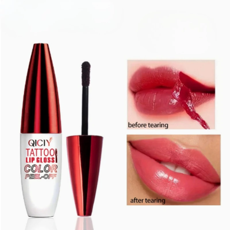 Liquid Peel-off Lip Gloss Waterproof Long-lasting Matte Lipsticks Non-stick Cup Make Up Moisturizing Lip Tattoo Pigment 4 Color