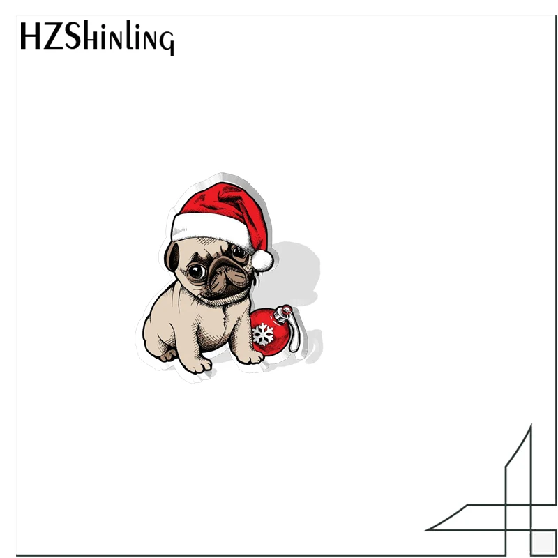 كارتون عيد الميلاد الكلب الاكريليك طوق دبوس ، دبابيس التلبيب ، التلبيب ، الراتنج ، الايبوكسي ، نمط ، 2023