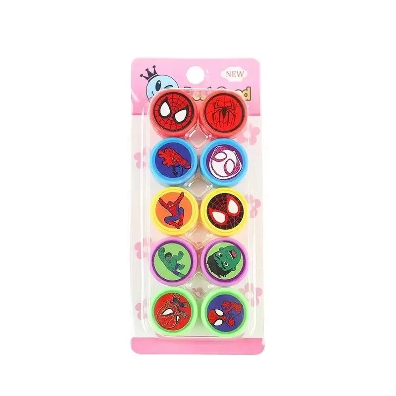 10/12PCS Anime Superhero seal Spideran Hulk Party Favor Kids Birthday Party Gift SpiderMan Stamp Baby Boys Christmars Gift