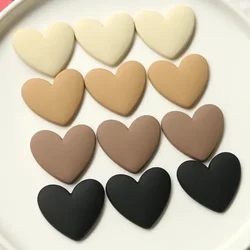 5pcs autumn and winter warm color matte texture peach heart flatback cabochon DIY acrylic accessories earrings hairpins material