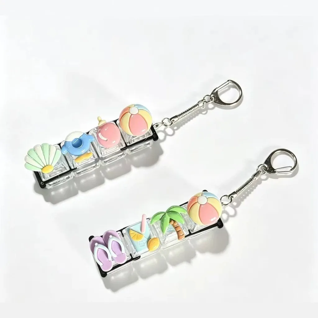 Led Light Keychain Three Dimensional Beach Theme Keychain Beach Keychain Diy For Gift Sets Key Organization Backpacks