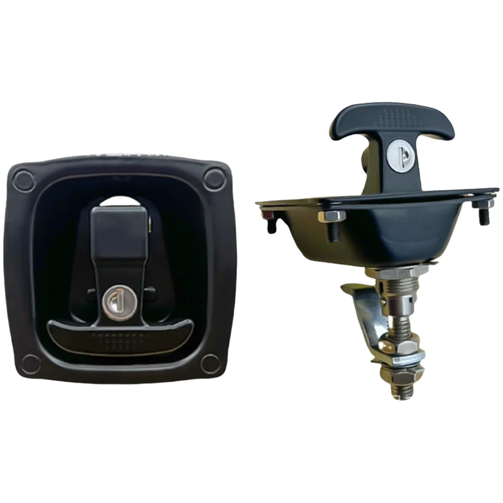 Zinc Alloy T Handle Cabinet Latch With Lever Action Push Down Lock For RV Trailers Industrial Doors And Toolboxes Black