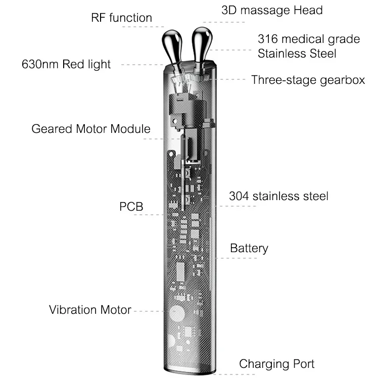 Machine rotative portative 3 en 1 pour le soin des yeux, baguette de massage faciale Ems, Machine de levage des yeux à microcourant
