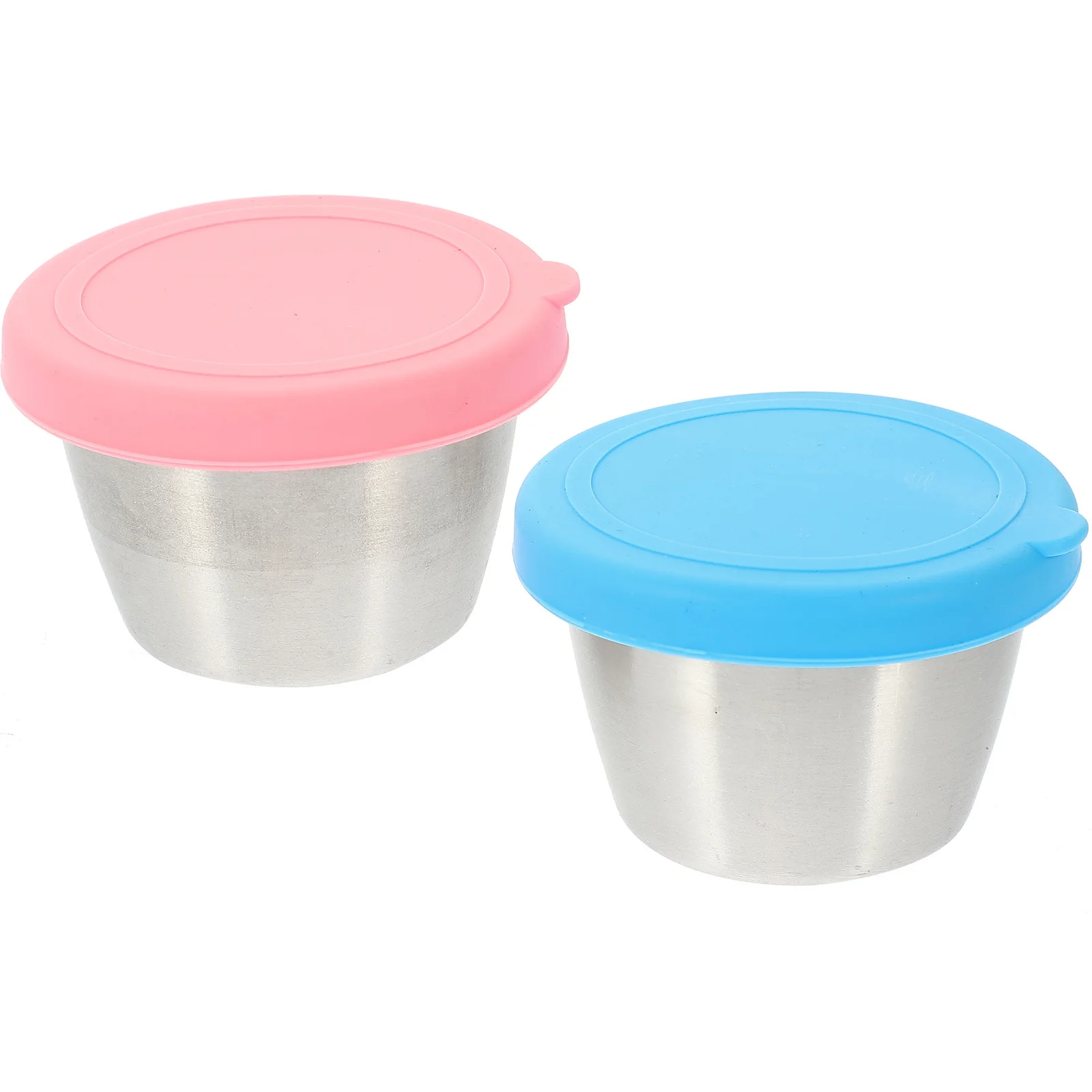 

2pcs Stainless Steel Dipping Sauce Dish Mini Seasoning Container Portable Condiment Box For Outdoor Picnic Travel Salad Dressing