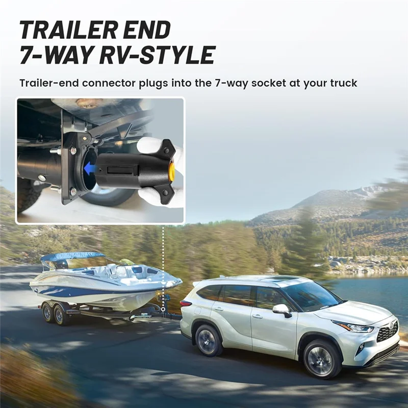 

Сменный разъем для прицепа с боковой штекер с наружной резьбой для прицепа, 7-контактный круглый разъем жгута проводов для прицепа в стиле RV, вилка стандарта США