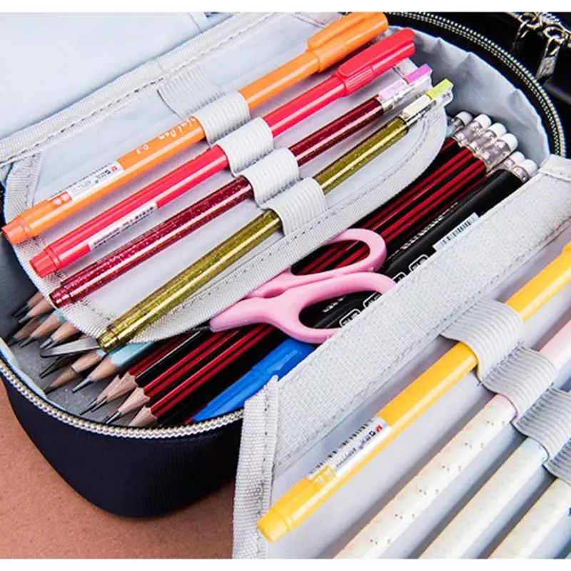 Bolsa lápices Oxford capacidad para estuche con bloqueo contraseña y cremallera para almacenamiento bolígrafos