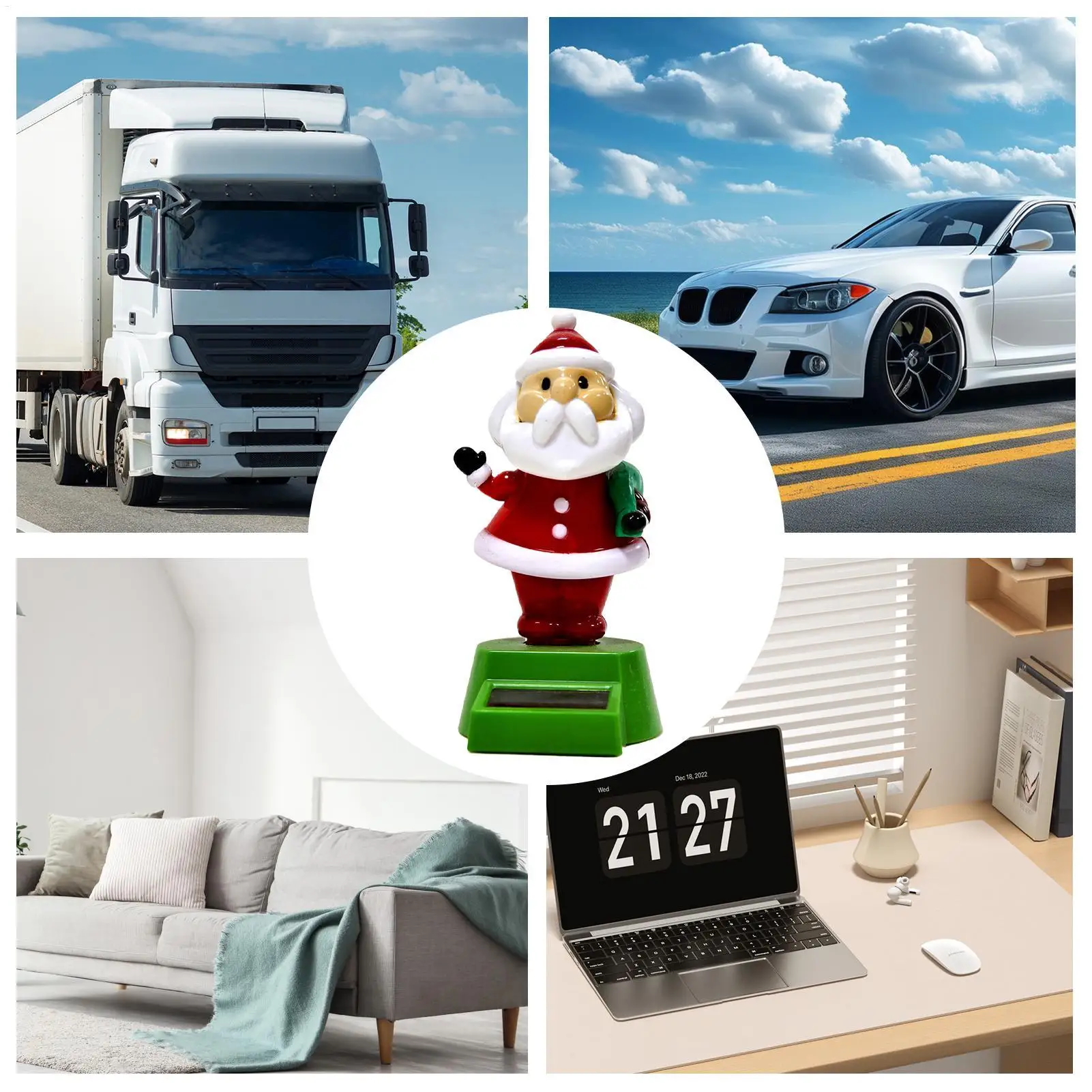 Car Dashboard Accessories Automatic Swing Santa Figure Car Dashboard Ornaments Figure For Truck Sedan Pickup Tabletop Bedroom