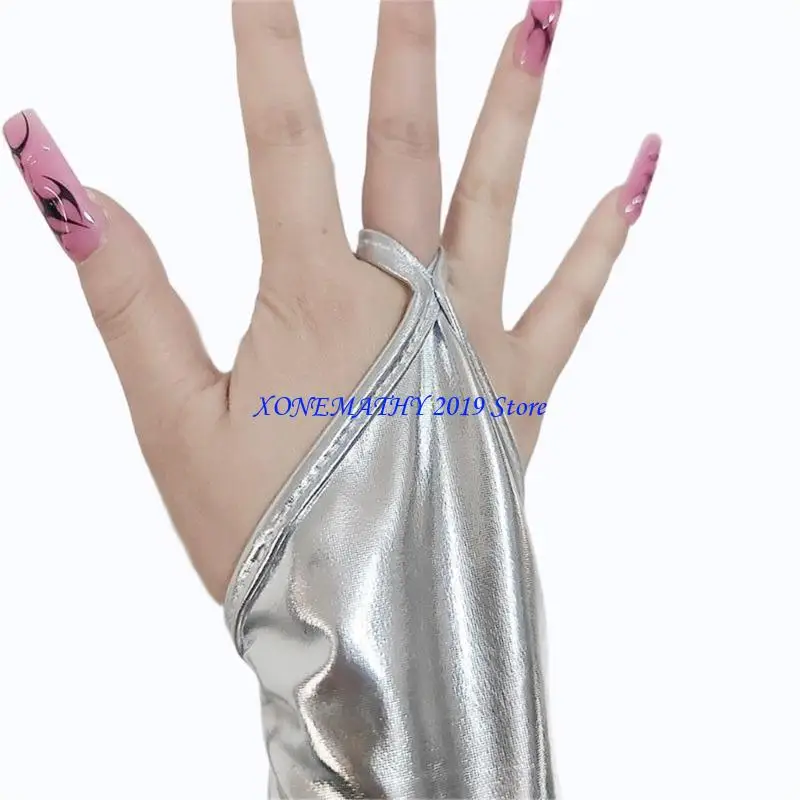

F42F Contemporary High Gloss Elbow Gloves Smooth Comfortable Fit Available In 4 Colors For Various Styling Needs