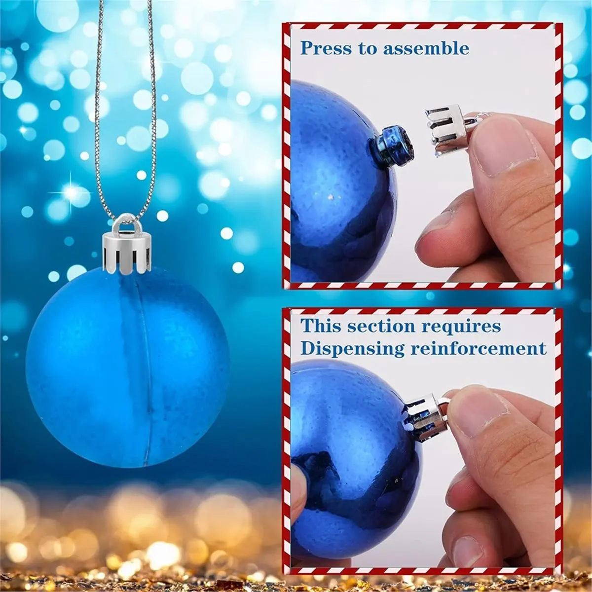 1000 Pcs 0.5 Inch Round Christmas Ornament Caps Replacement Plastic Christmas Ornament Hangers Caps Silver