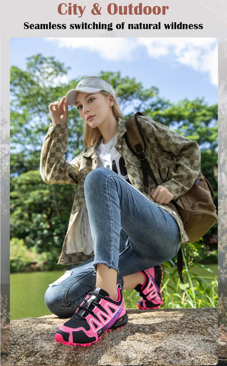 Wasserdichte Wanderstiefel für Herren und Damen, rutschfeste, atmungsaktive, leichte und langlebige Gummisohlen, geeignet für den Außenbereich – Detail 4