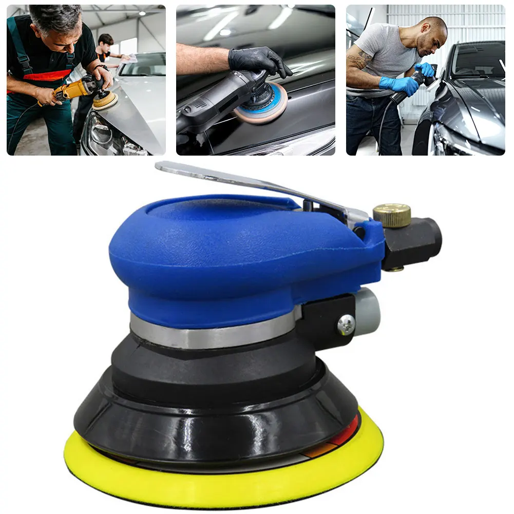 5in Air Sander Pneumatic Palm Sander Tool 10000 RPM Polisher Heavy Duty for Auto Body Automotive Wood Working