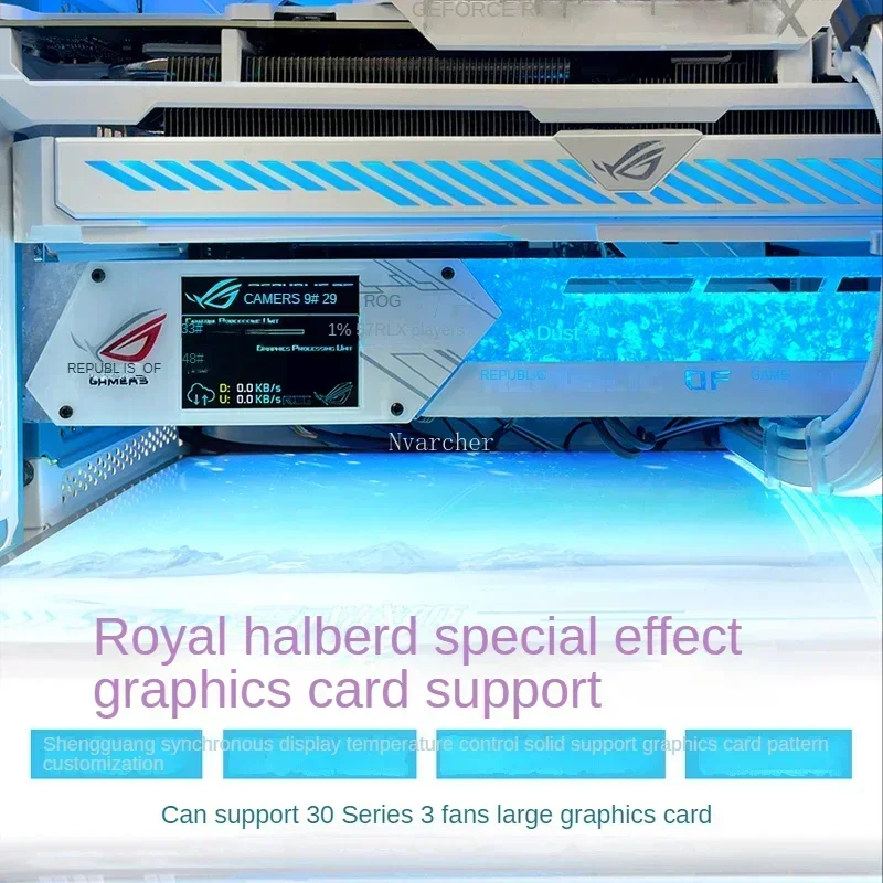 AvaCoreNvarcher 2.2 Inch LCD Display Graphic Video Card Bracket VGA Holder Support RGB CPU GPU RAM Monitor AIDA64 For PC Gamer C