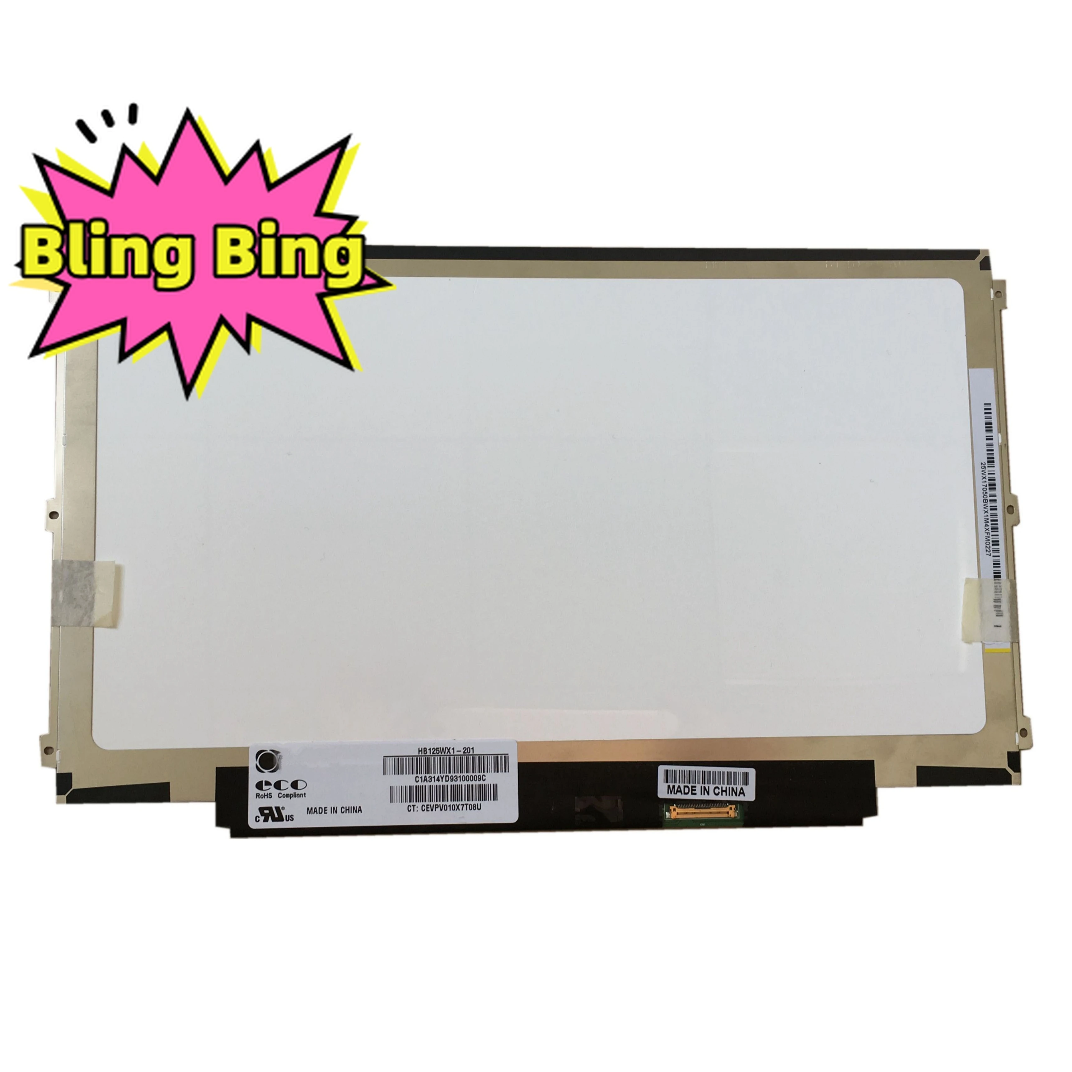 HB125WX1-201 HB125WX1-100 12.5” 1366×768 EDP 30 PIN Left+right 3 screw holes LED LCD Screen