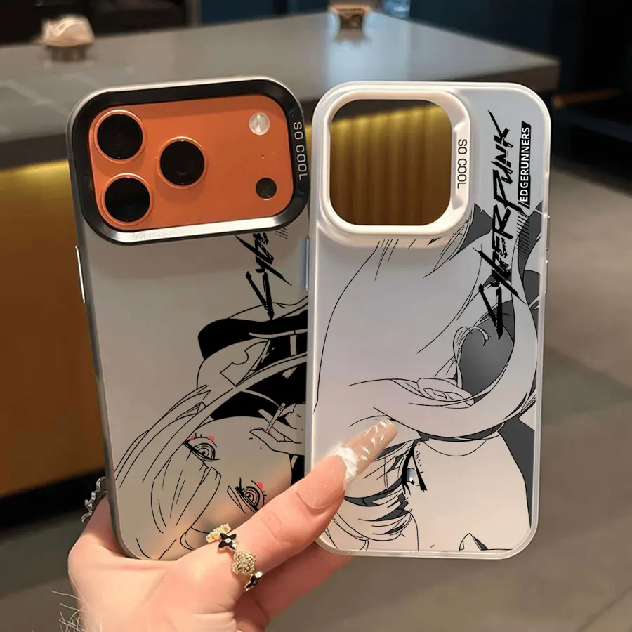Capa para iPhone 18 17 16 15 14 13 12 11 Pro Max 8 7 Plus Mini X XR XS SE 2020, capa protetora contra impactos, Edgerunners C-Cyberpunks
