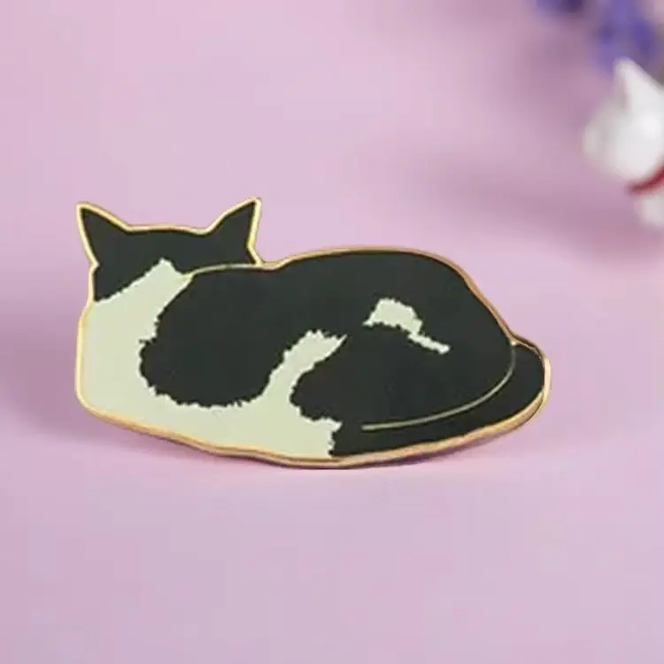 Tuxedo Cat Enamel Pin | Black and White Cat