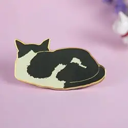 Tuxedo Cat Enamel Pin | Black and White Cat