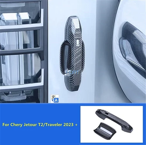 Imagen 1 del producto Pomo de puerta de estilo de coche, marco de cuenco, cubierta de manija de puerta trasera, Protector de moldura, accesorios de decoración para Chery Jetour T2/Traveler 2023 +