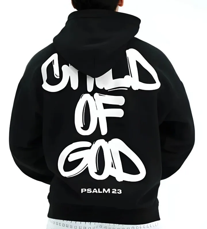 Fall/Winter Edition Child of God Hoodie - American Original Style Hip-Hop Letter Graphic Print Long Sleeve Hoodie with Cap