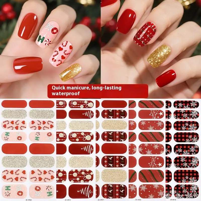 Festive Christmas Nail Strips with Nail File