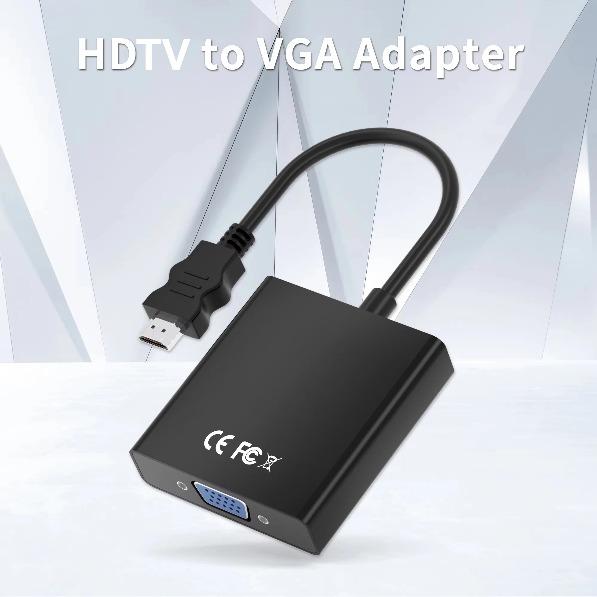 HDTV-kompatibel dengan adaptor VGA HDTV berlapis emas-kompatibel dengan konverter VGA kompatibel untuk proyektor Monitor PC Laptop komputer