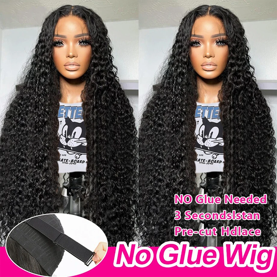 Deep Wave 9x6 7x5 Glueless Lace Front Human Hair Wig Ready To Wear 6x4 5x5 Lace Closure Wig Pre Plucked Transparent Frontal Wigs