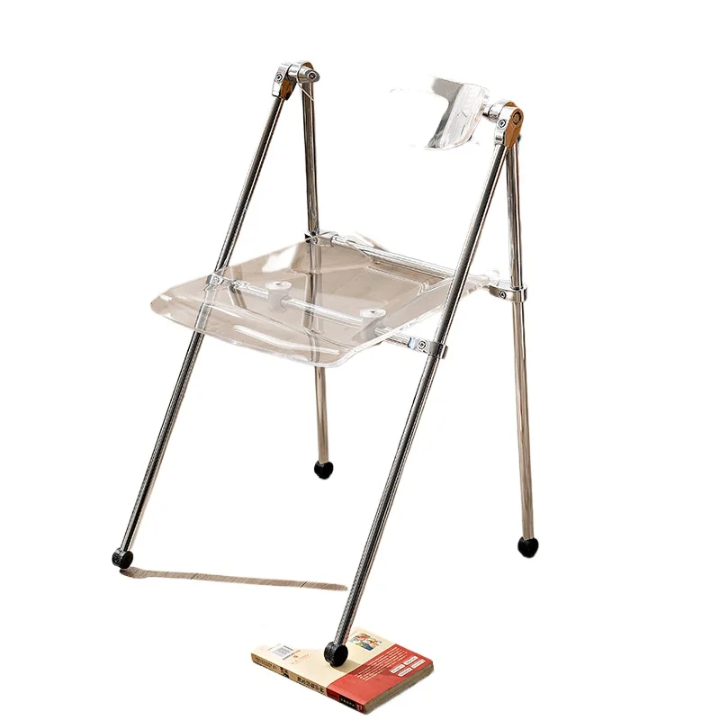 

Simple, study chair, light luxury backrest acrylic, transparent medieval folding meal