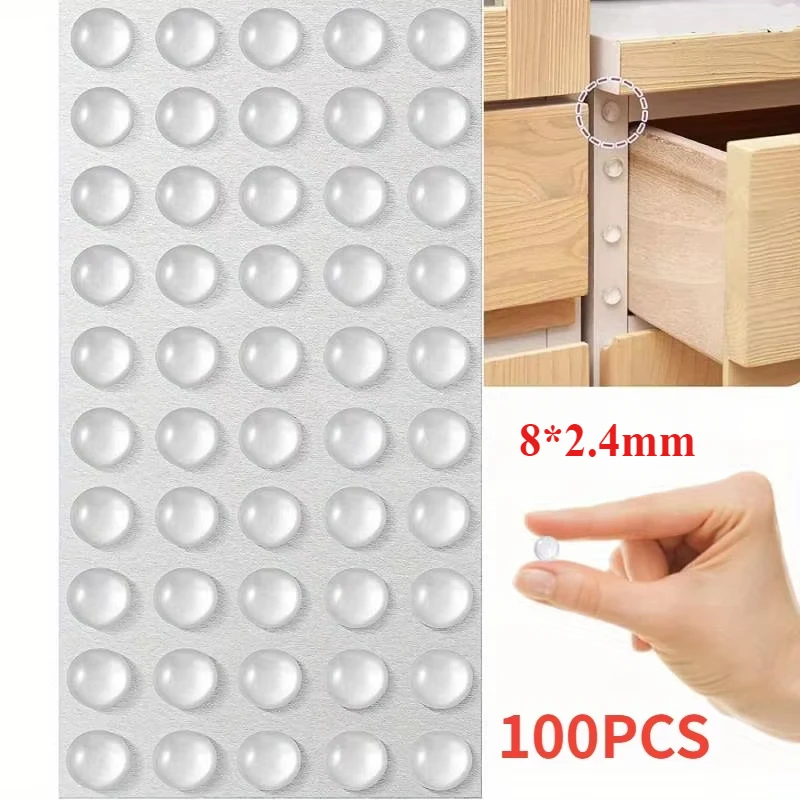 100Pcs Self Adhesive Door Stopper Rubber Damper Buffer Cabinet Bumpers Silicone Furniture Pads Cushion Protective Pads