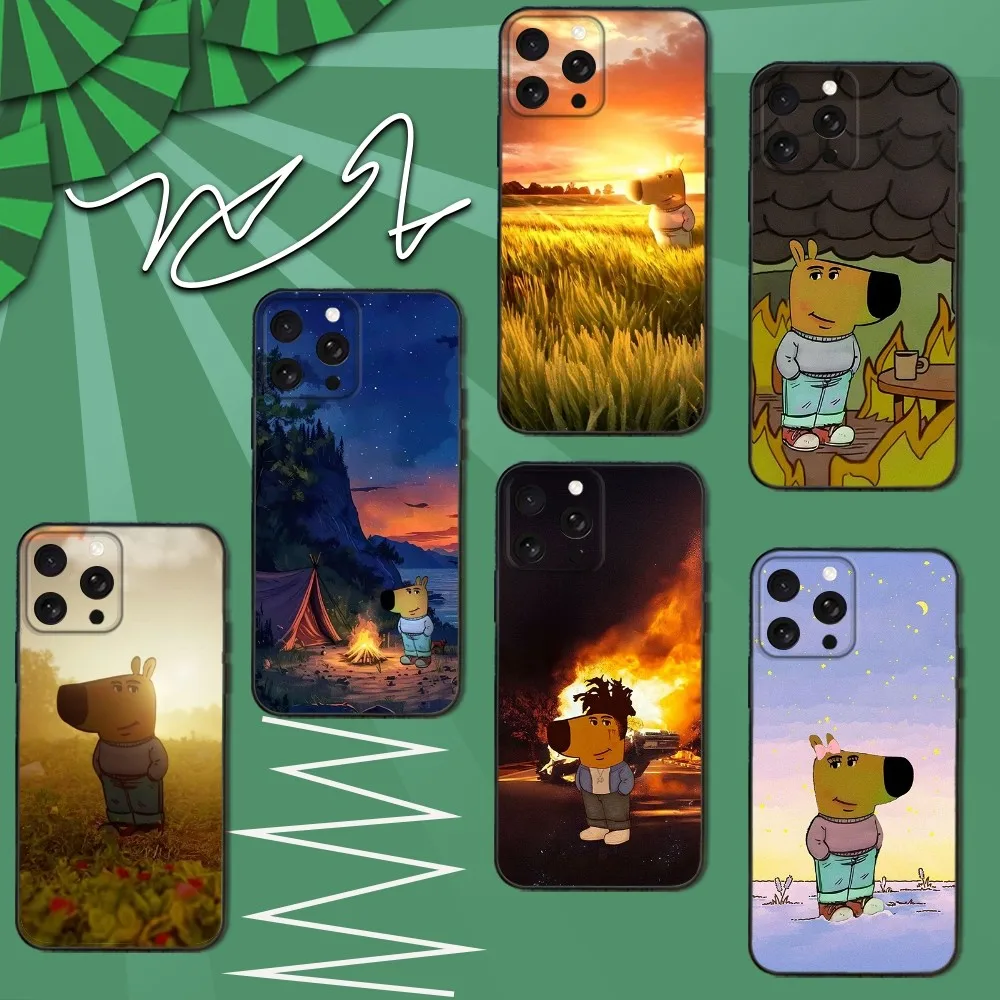 

Funny C- Chill guy Phone Case For iPhone 16e,16,15,14,13,12,11,Pro,X,XS,Max,XR,Plus,Mini Soft Black Cover