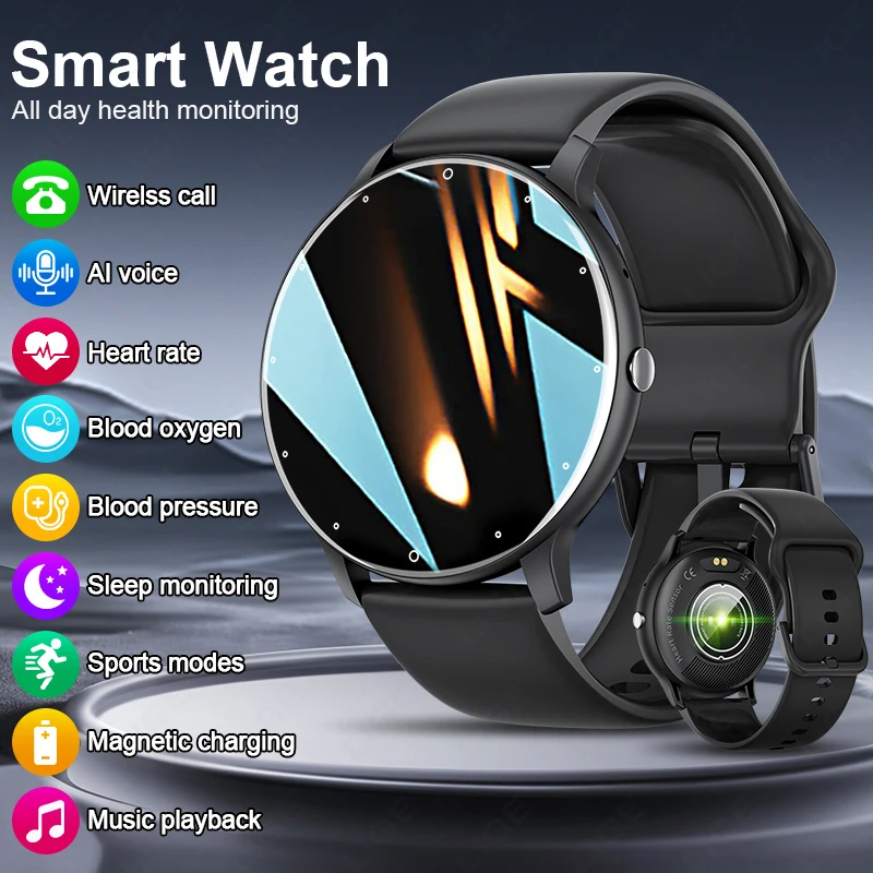 

LIGE 1,28 "HD-экран Смарт-часы BT Call Custom Watch Face Smartwatch для Xiaomi HUAWEI Сердечный ритм Кислород в крови Спортивный браслет