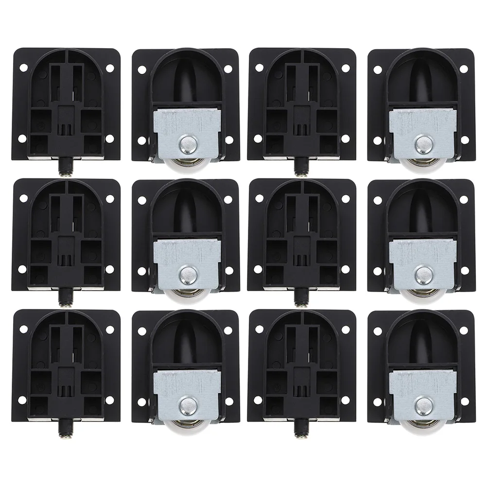 

12 Sets Wardrobe Sliding Door Pulley Wheel Mute Plastic Closet Cabinet Hardware Sturdy Wear Resistant Easy Install Safe Stable