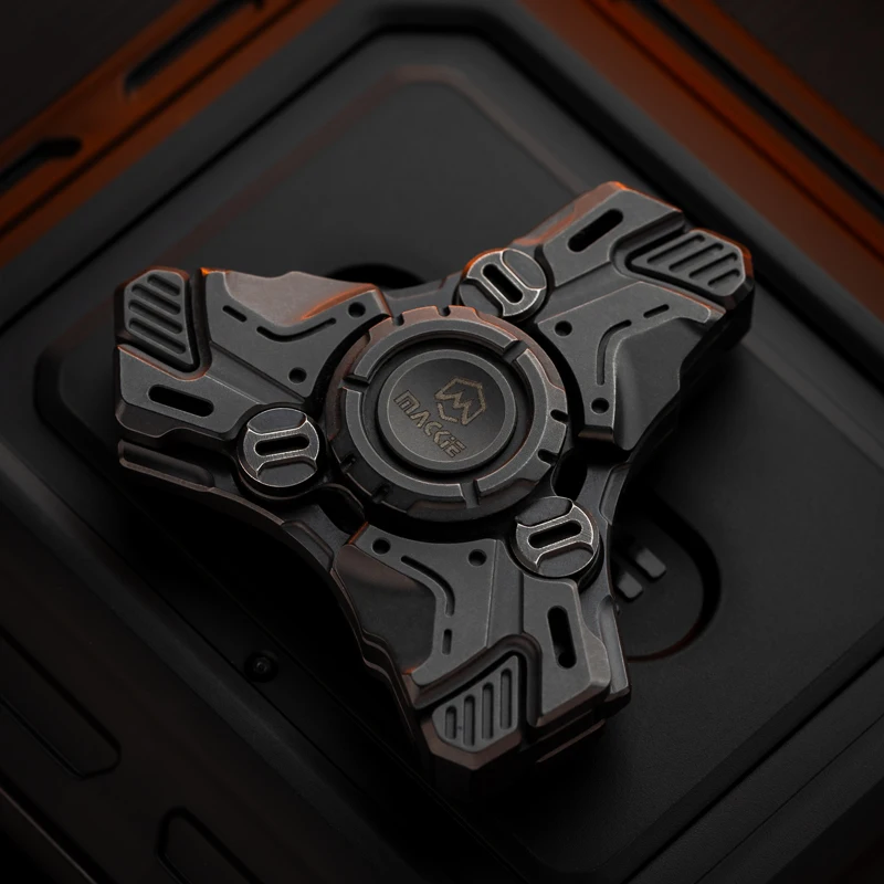 Mackie EDC 新 RX-03 三葉ブラックテクノロジー感メカニカルメタル指先ジャイロスコープ減圧デスクトップおもちゃ