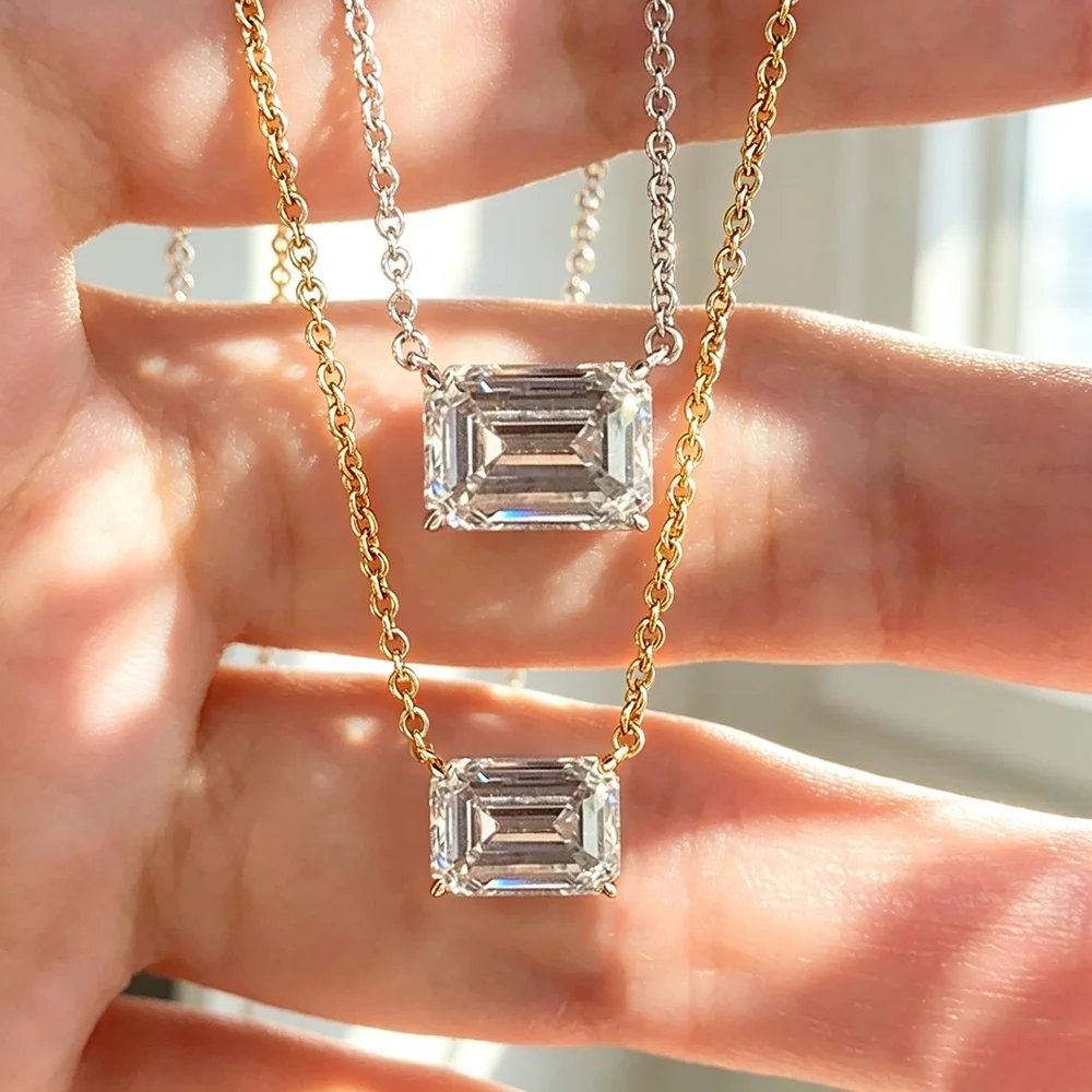 COSYA Kalung Moissanite Potong - Moissanite Pendant Necklace Solitaire ulasan dan harga