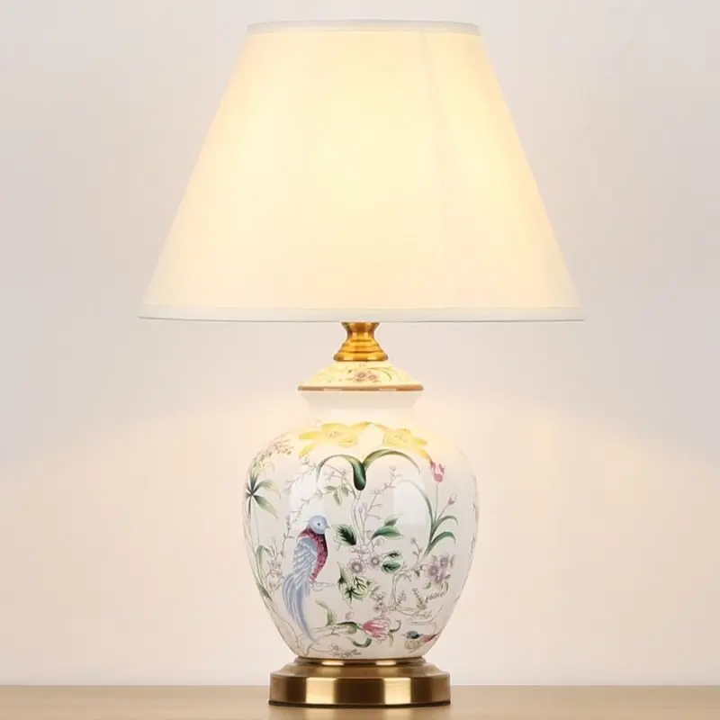 

Ceramic desk lamp hotel living room bedroom study bedside lamp modern simple American country soft decoration model room