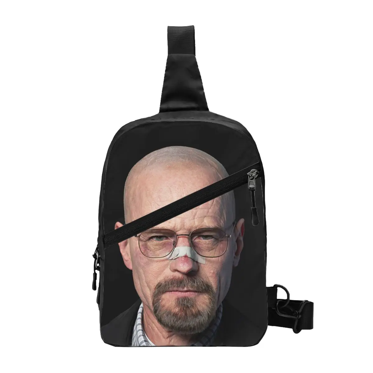 Moda Breaking Bad Heisenberg Crossbody Sling Mochila Homens Walter Branco Ombro Peito Bolsas para Camping Biking