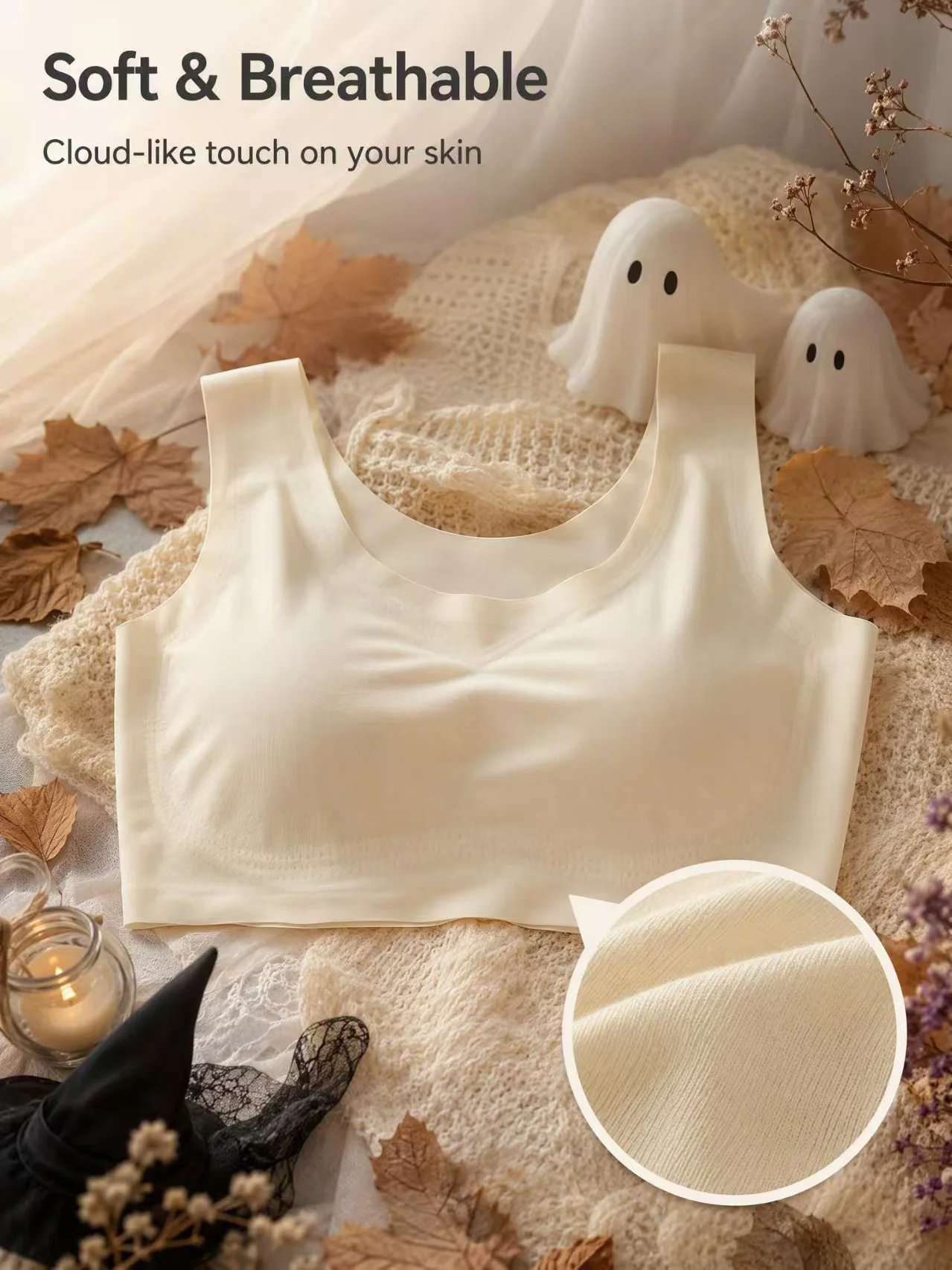 4-teiliges Set Mädchenunterwäsche, modische Mädchenunterwäsche, nahtloser Sport-Tanktop-BH für Schülerinnen. – Detail 3
