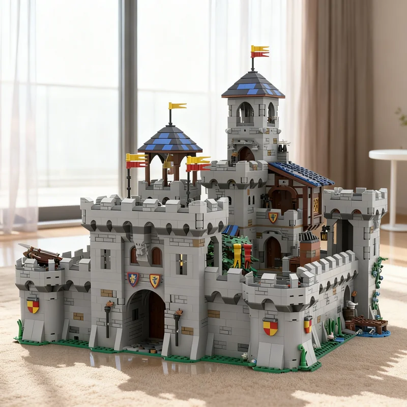 

4039 деталей MOC Lionbrick: Модульный Замок Львиных Рыцарей, Конструктор, Креативный Подарок, Декор для Дома, Сборная Модель Премиум-класса для Взрослых