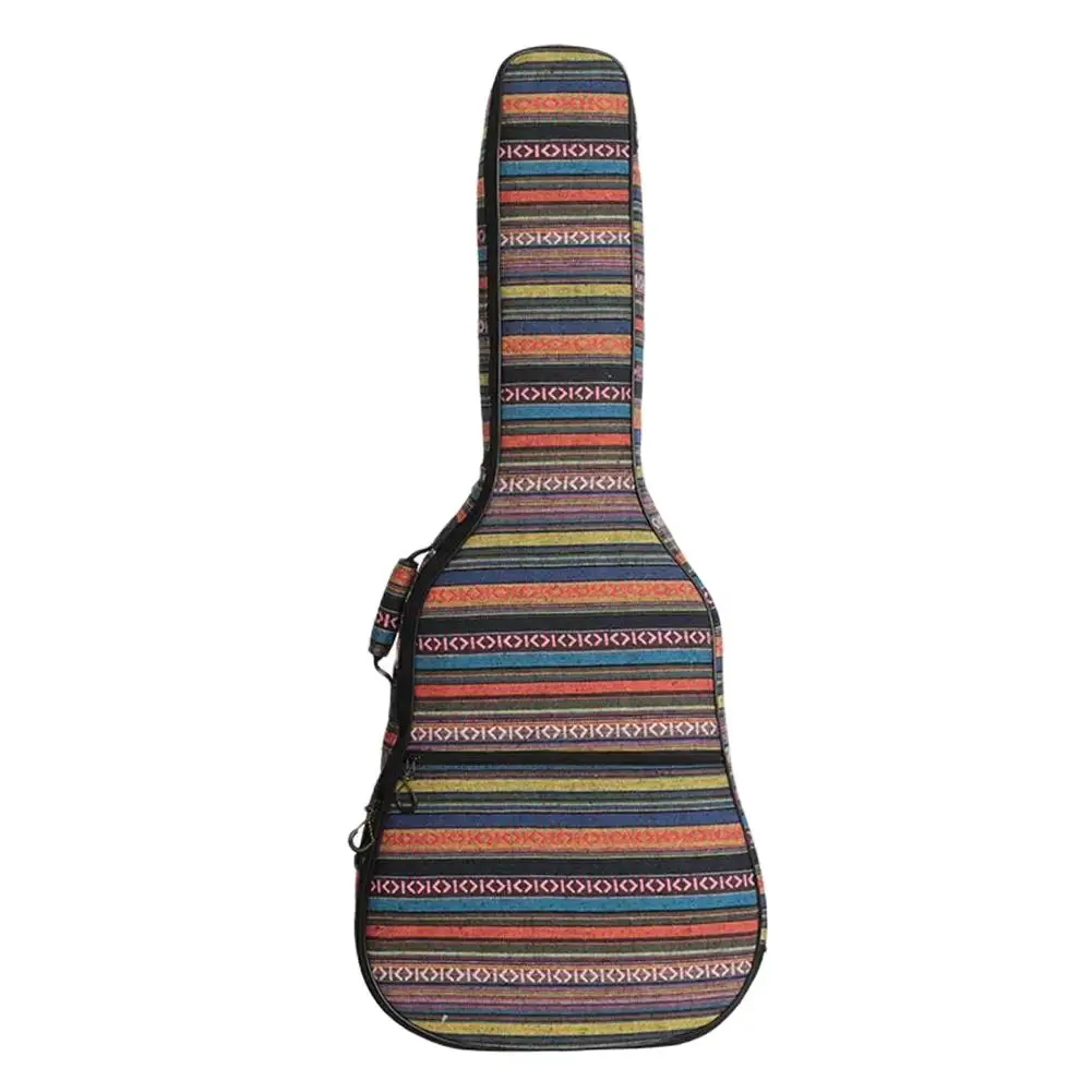 40/41 Inch Electric Guitar Bag Ethnic Knitting Style Classical Acoustic Guitar Case Thickened Internal Waterproof Backpack