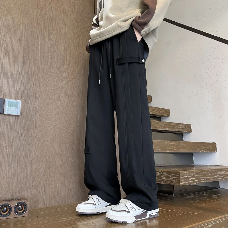 Trousers Straight Man Sports Pants New in Clearance Sale Harajuku Y2k Comfortable Autumn Winter Casual Plain Sweatpants for Men
