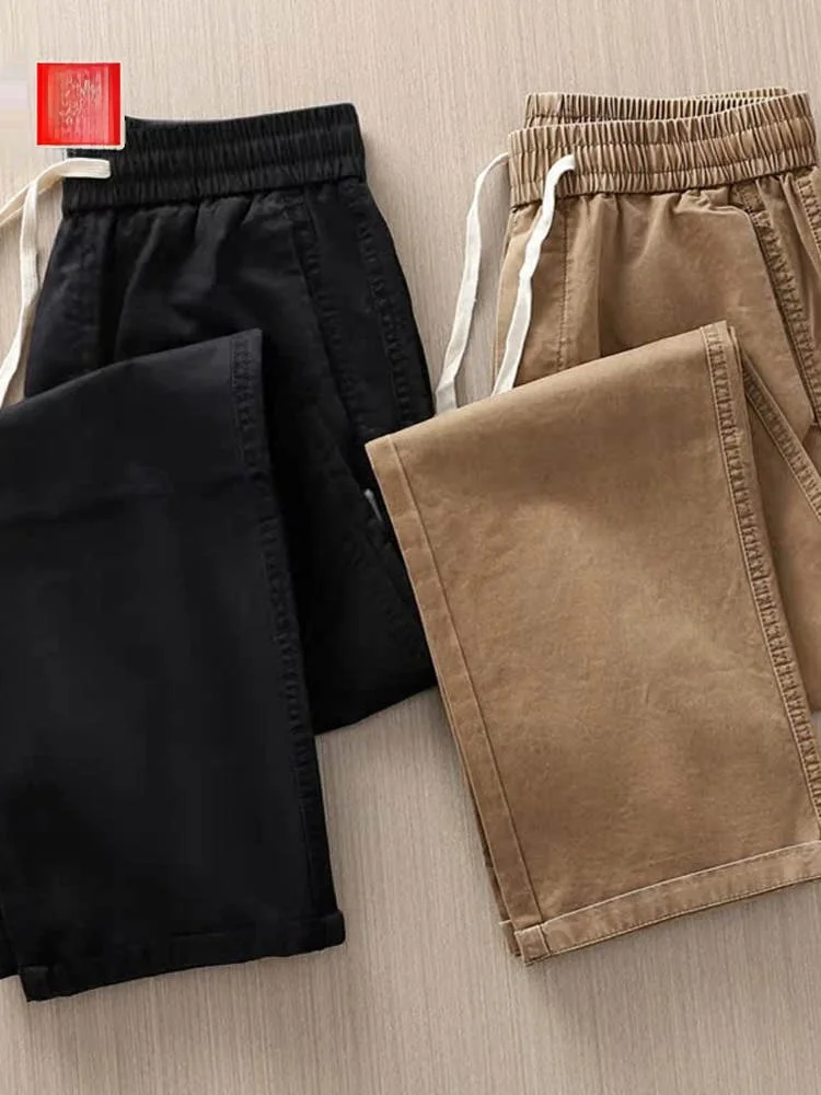 

American Sle Retro Pure Cotton Men's Summer Thin Loose Casual Sport Sweatpants Long Pants New Model Breathable High Elastici