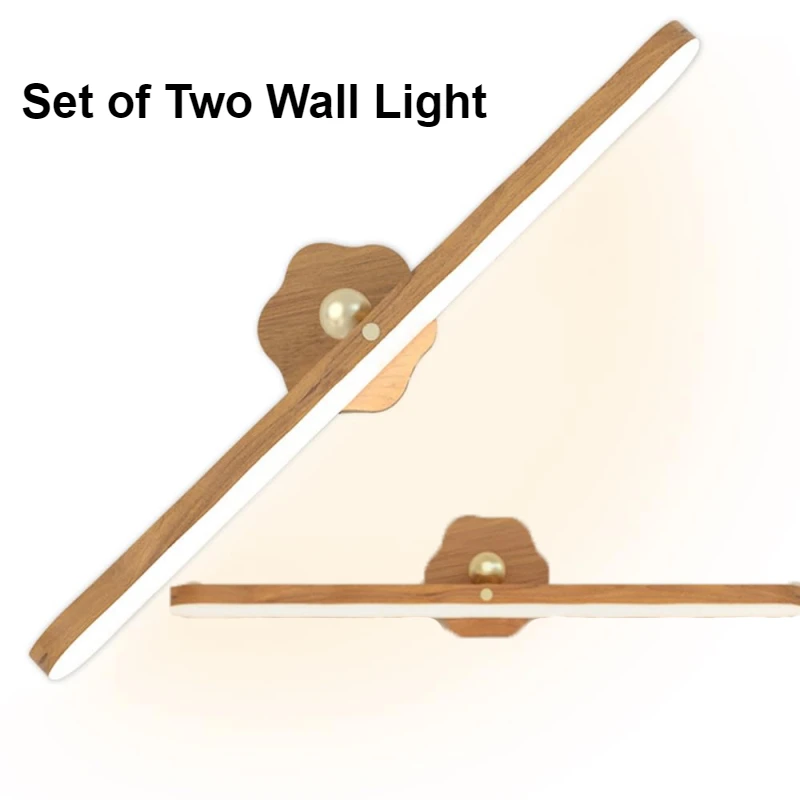 

Set of Two Rotatable Wall Lights, Rechargeable Mirror Lights Dimmable Touch Control Magnetic Design for Reading Closet Cabinet