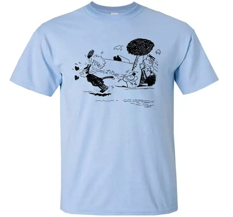 Crazy Cat Jules Winnfield EPIC T Shirt Cosplay Replica Pulp Fiction Krazy Kat Men's Light Blue