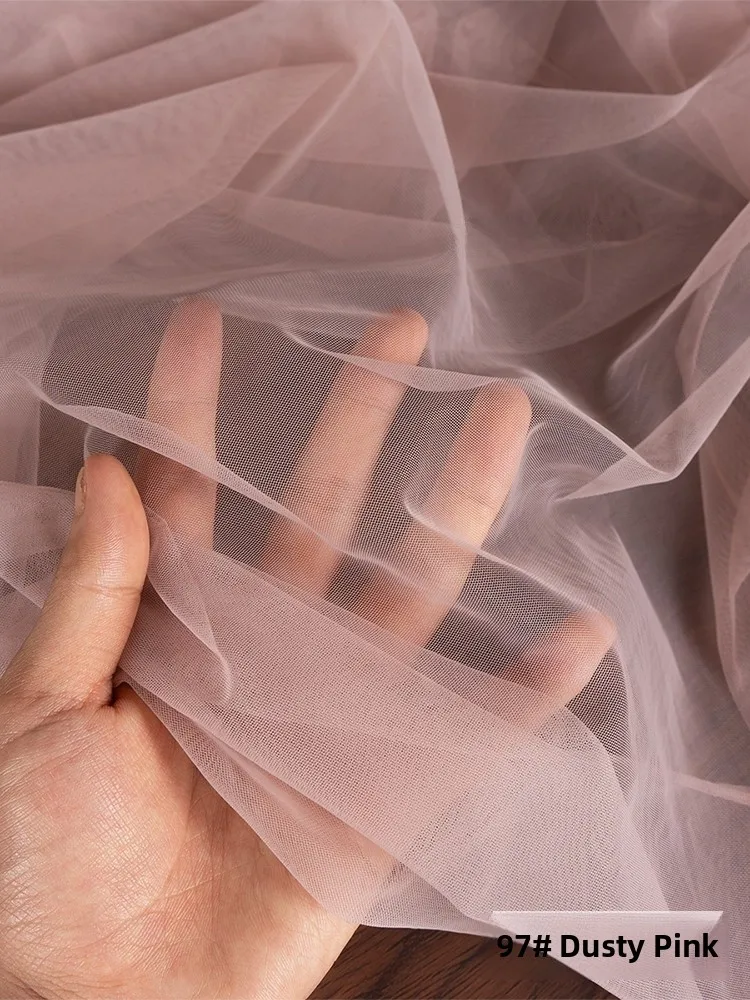 

Мягкая, ультрапрозрачная сетчатая ткань для свадебного декора, материал для юбок, розовый цвет